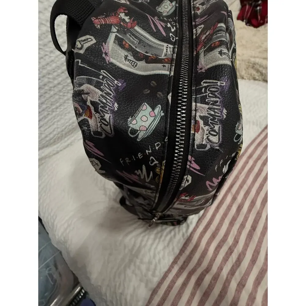 Friends Central Perk TV Series Faux Leather Backpack Black Fast Forward 15in Bag